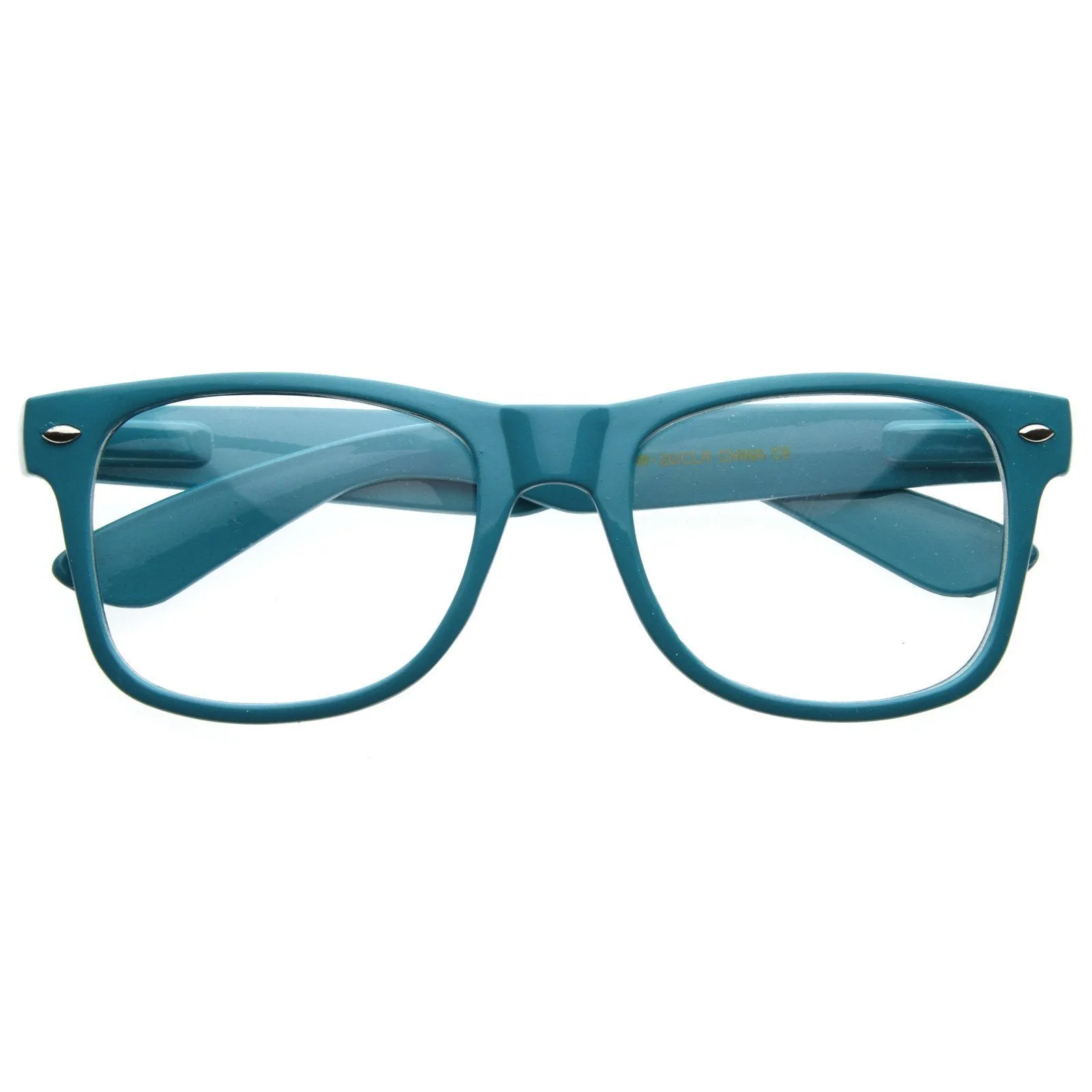 Retro Colorize Frame Clear Lens Horned Rim Glasses