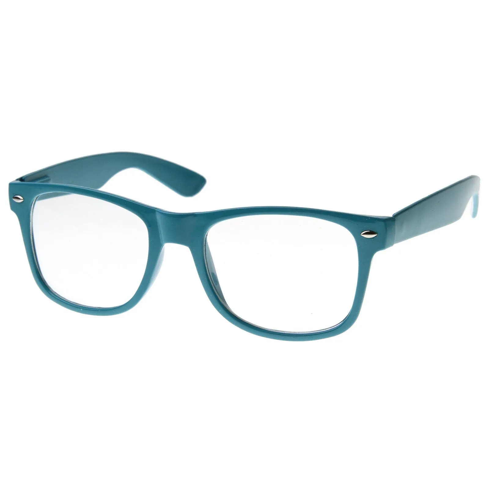 Retro Colorize Frame Clear Lens Horned Rim Glasses