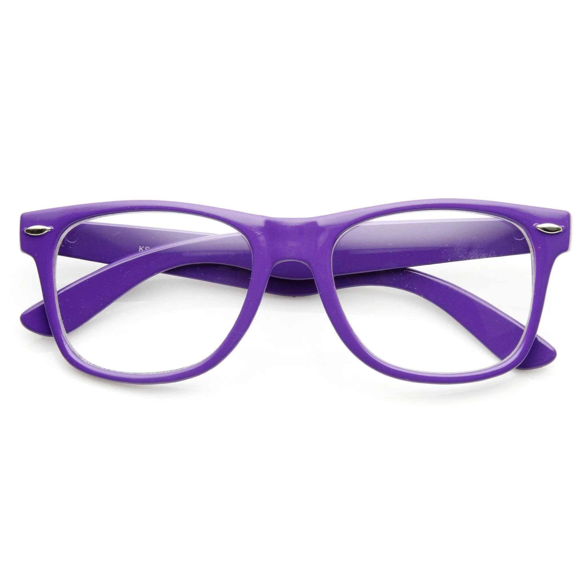 Retro Colorize Frame Clear Lens Horned Rim Glasses