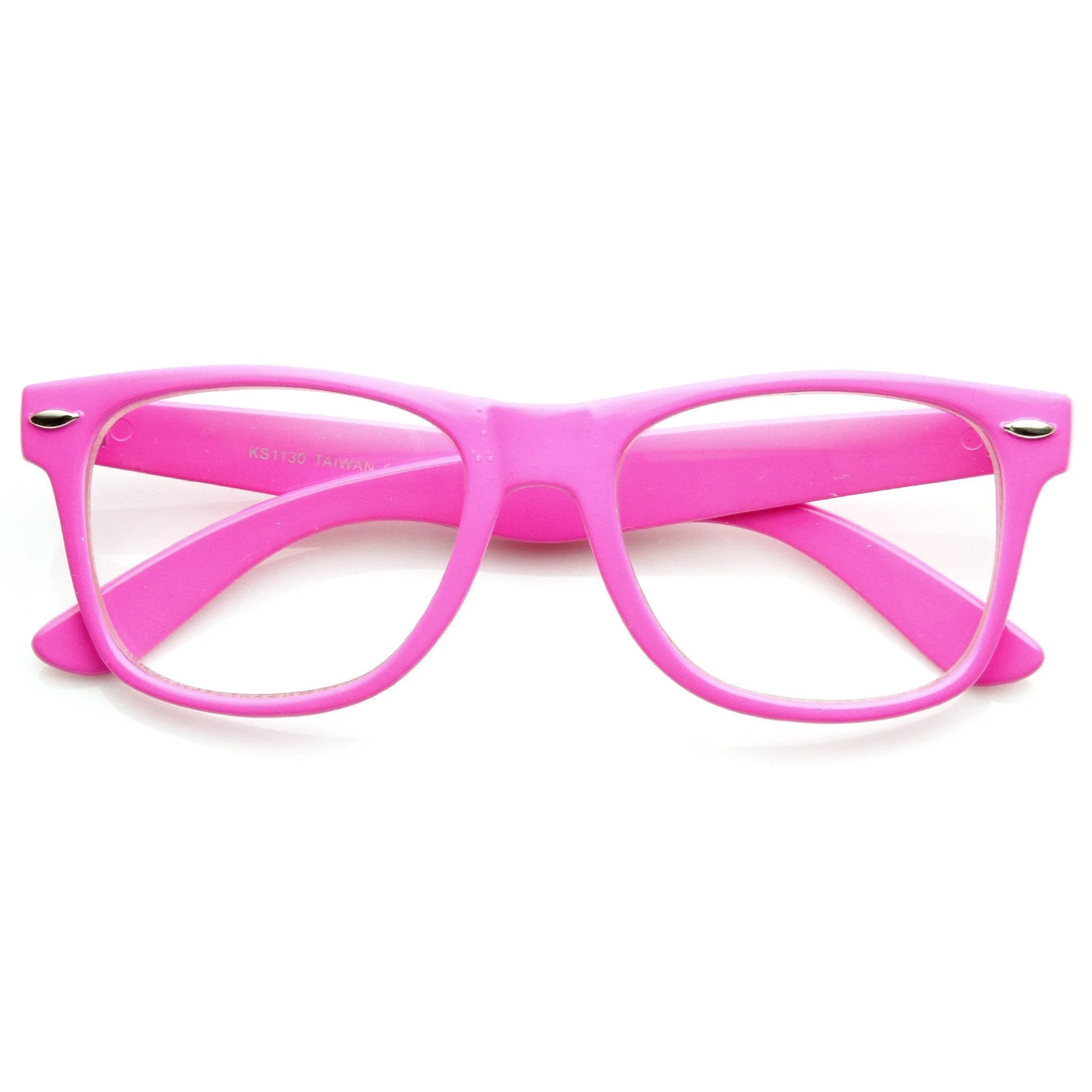 Retro Colorize Frame Clear Lens Horned Rim Glasses