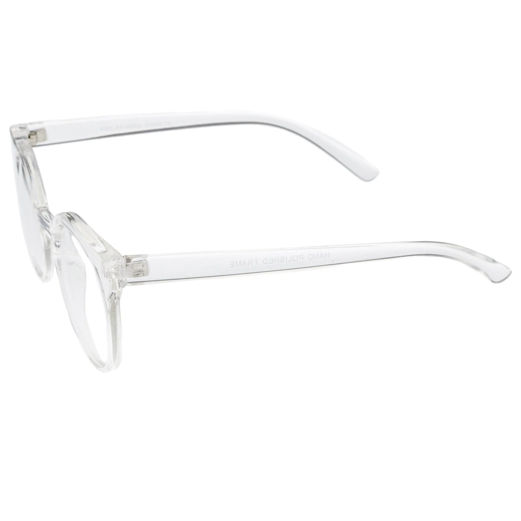 Retro Modern Translucent Round Clear Lens Glasses