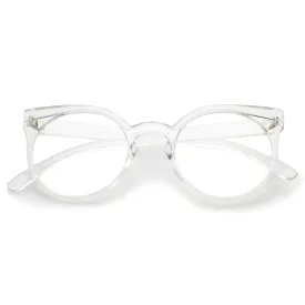 Retro Modern Translucent Round Clear Lens Glasses