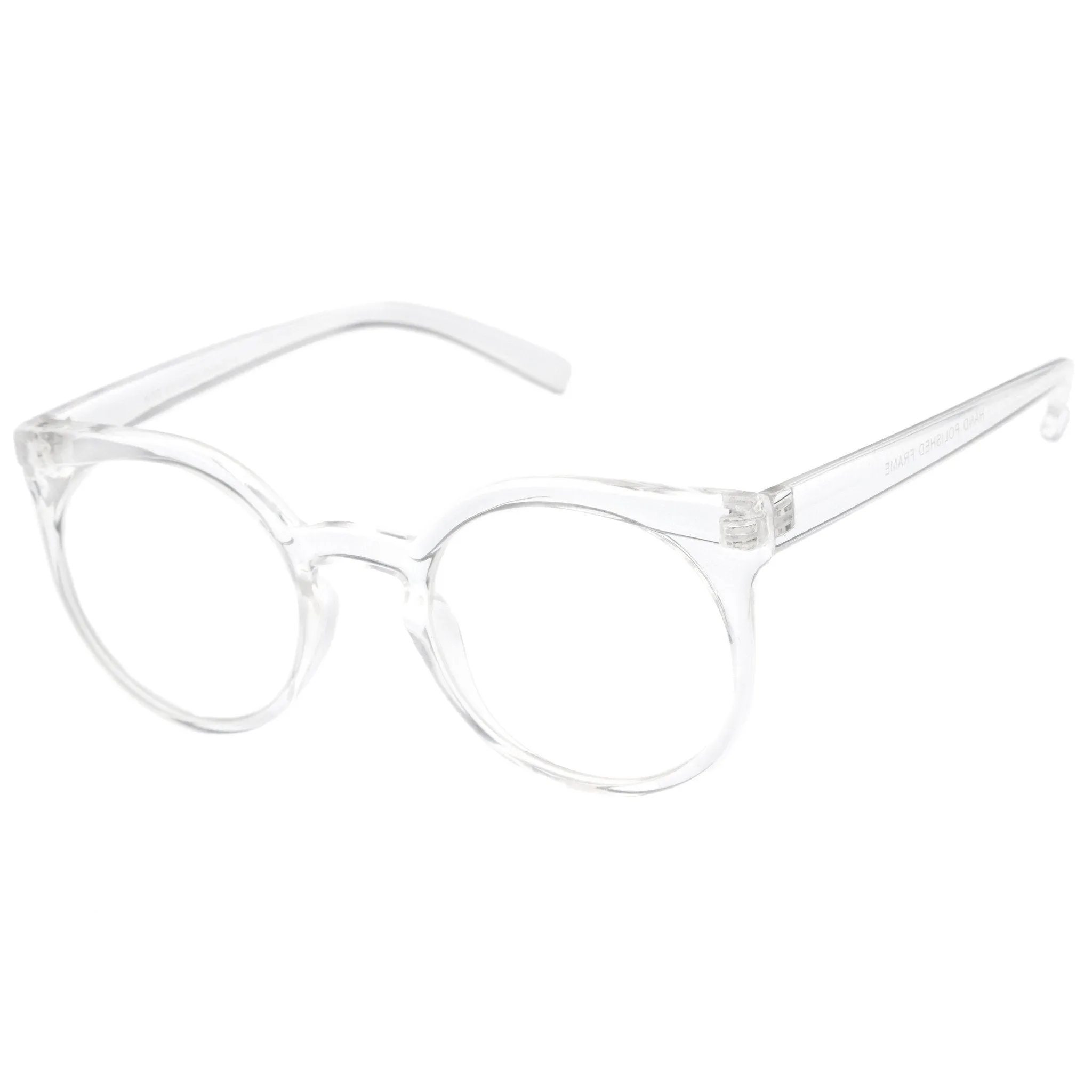 Retro Modern Translucent Round Clear Lens Glasses