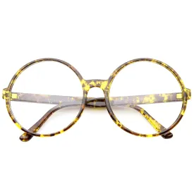 Retro Oversize Round Clear Lens Glasses