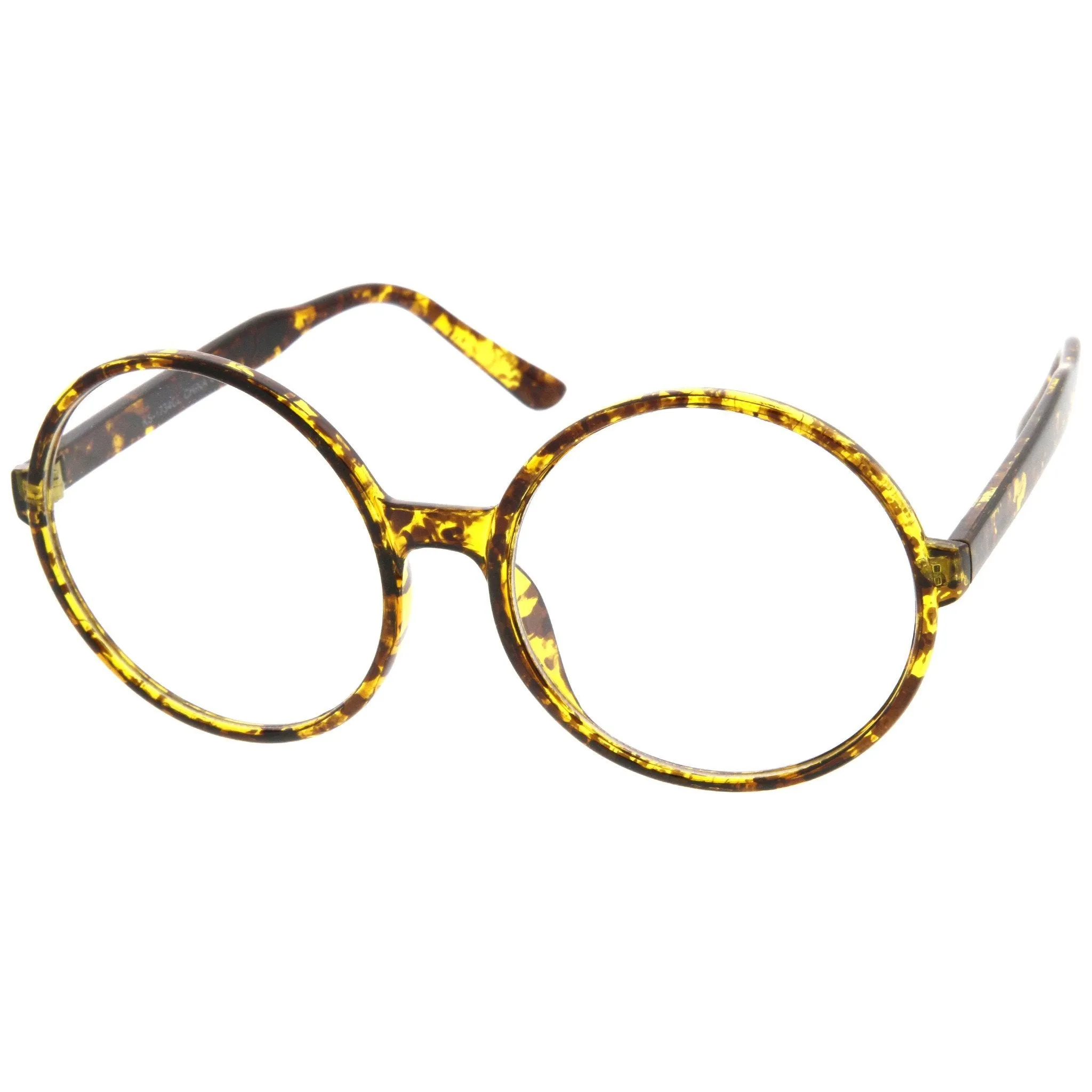 Retro Oversize Round Clear Lens Glasses