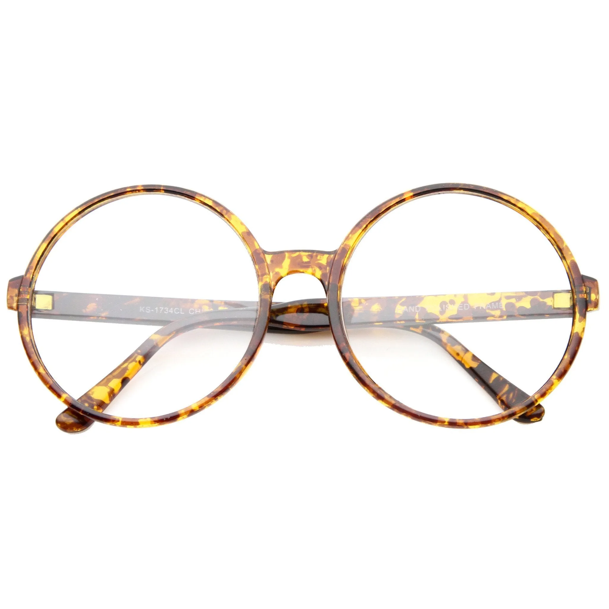 Retro Oversize Round Clear Lens Glasses