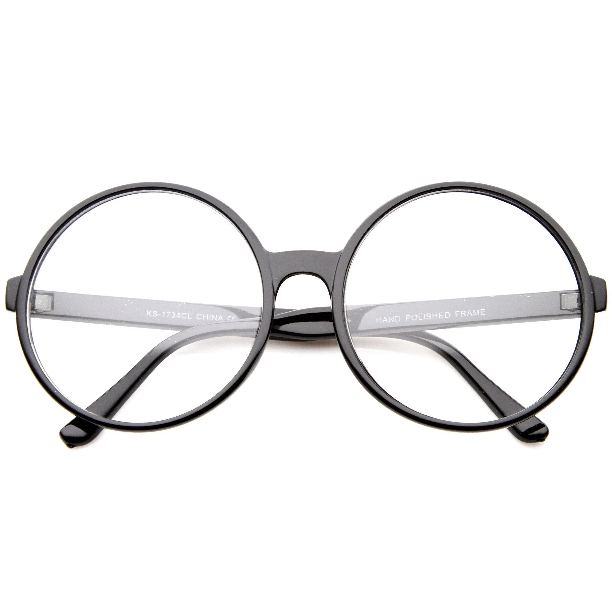 Retro Oversize Round Clear Lens Glasses