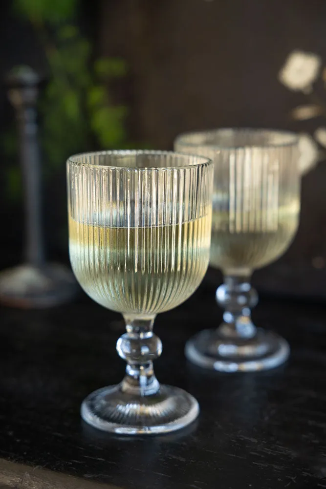 Ribbed Wine Glass