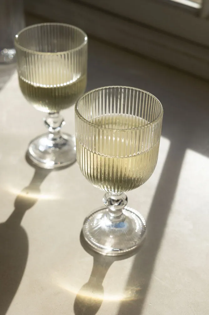 Ribbed Wine Glass