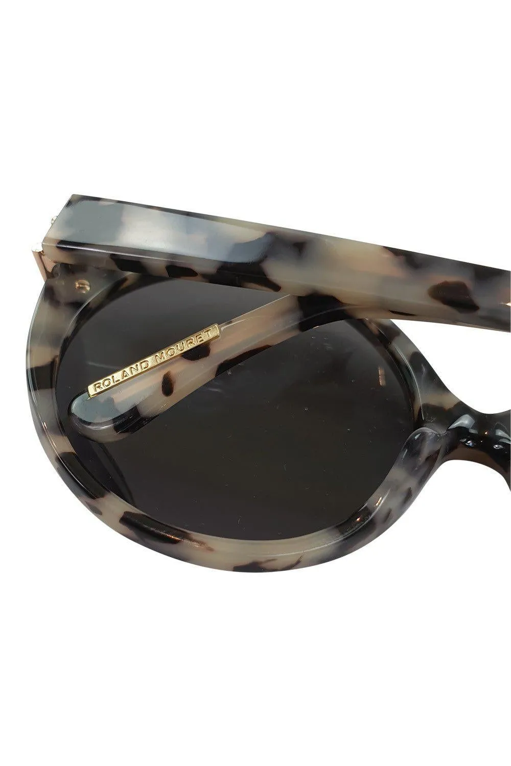 ROLAND MOURET Grey Tortoiseshell Round Eye Farrah Sunglasses 57-19-135