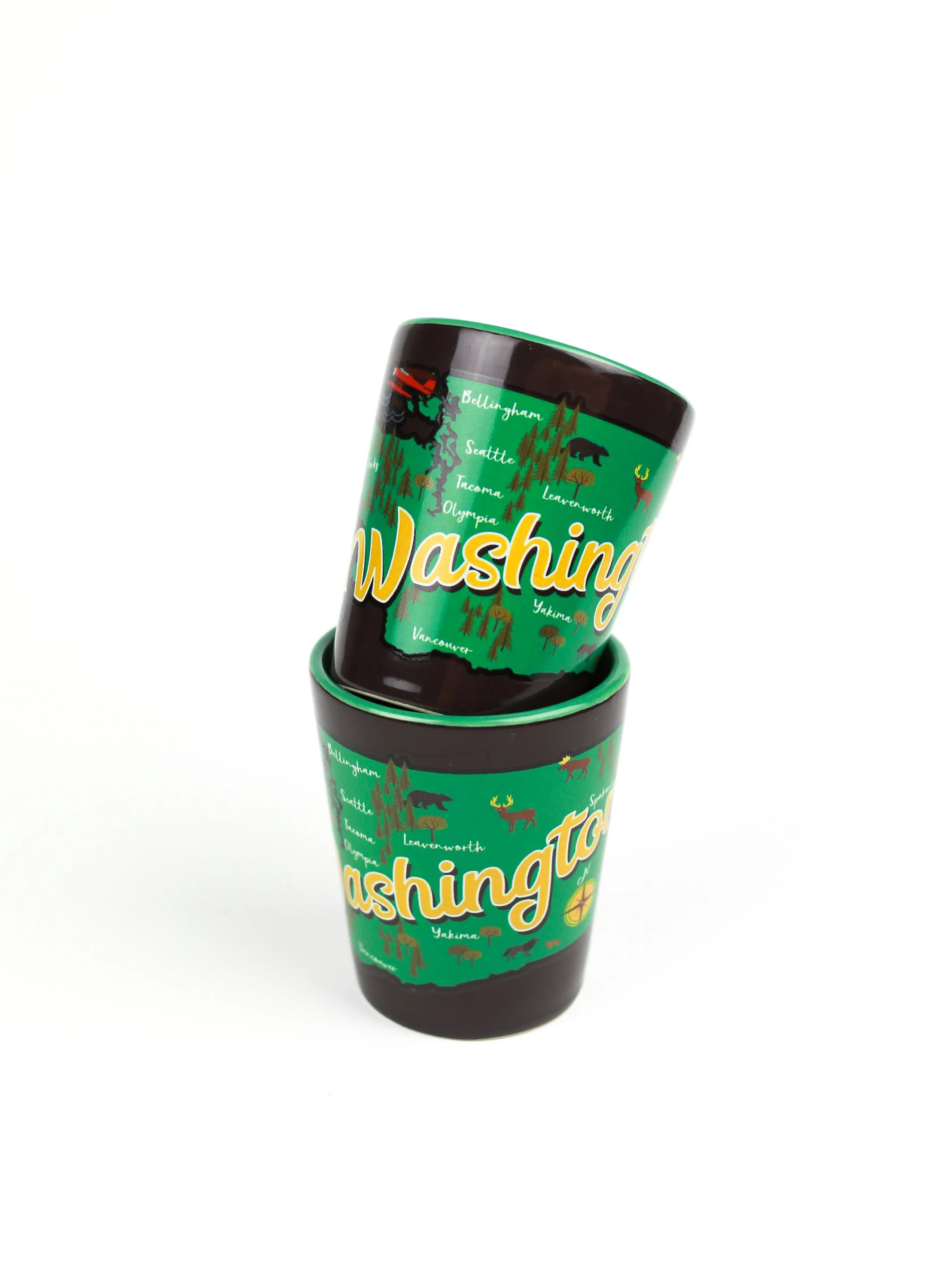 Shot Glasses - Washington Map