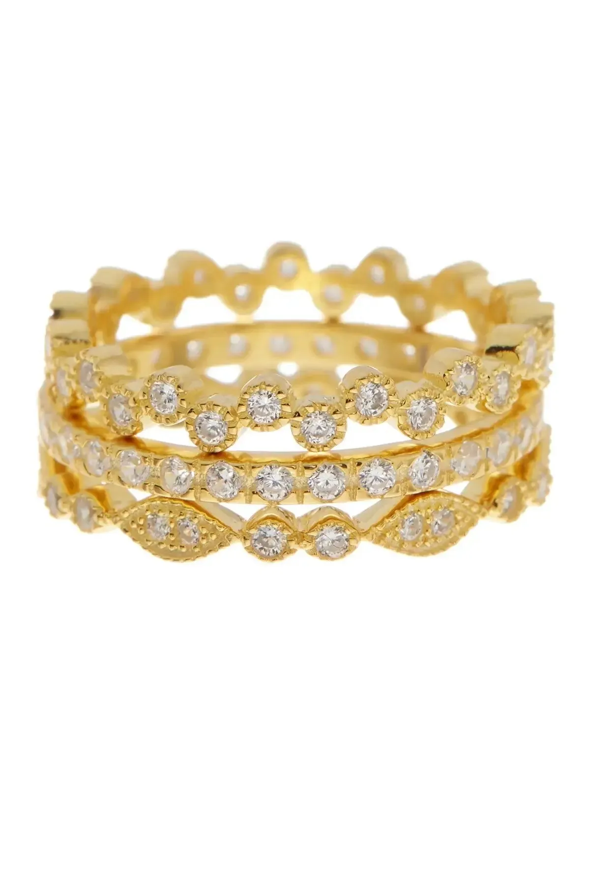 Silver and Gold Stackable Cubic Zirconia Ring