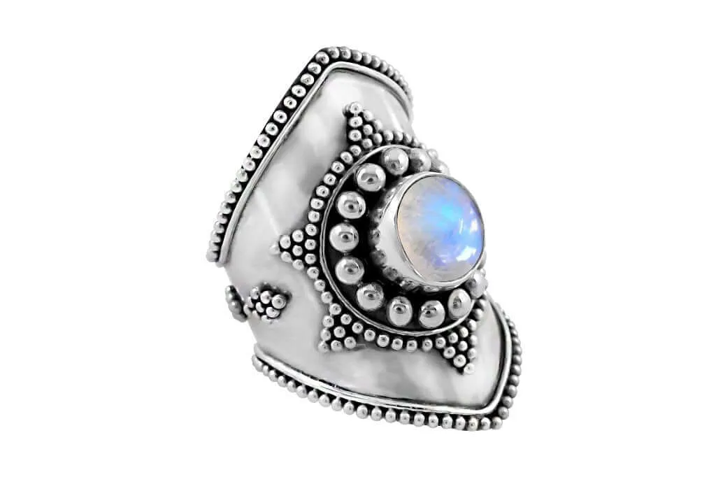 Silver Moonstone Victoria Ring