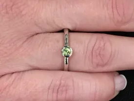 Silver Peridot Bezel Set Ring