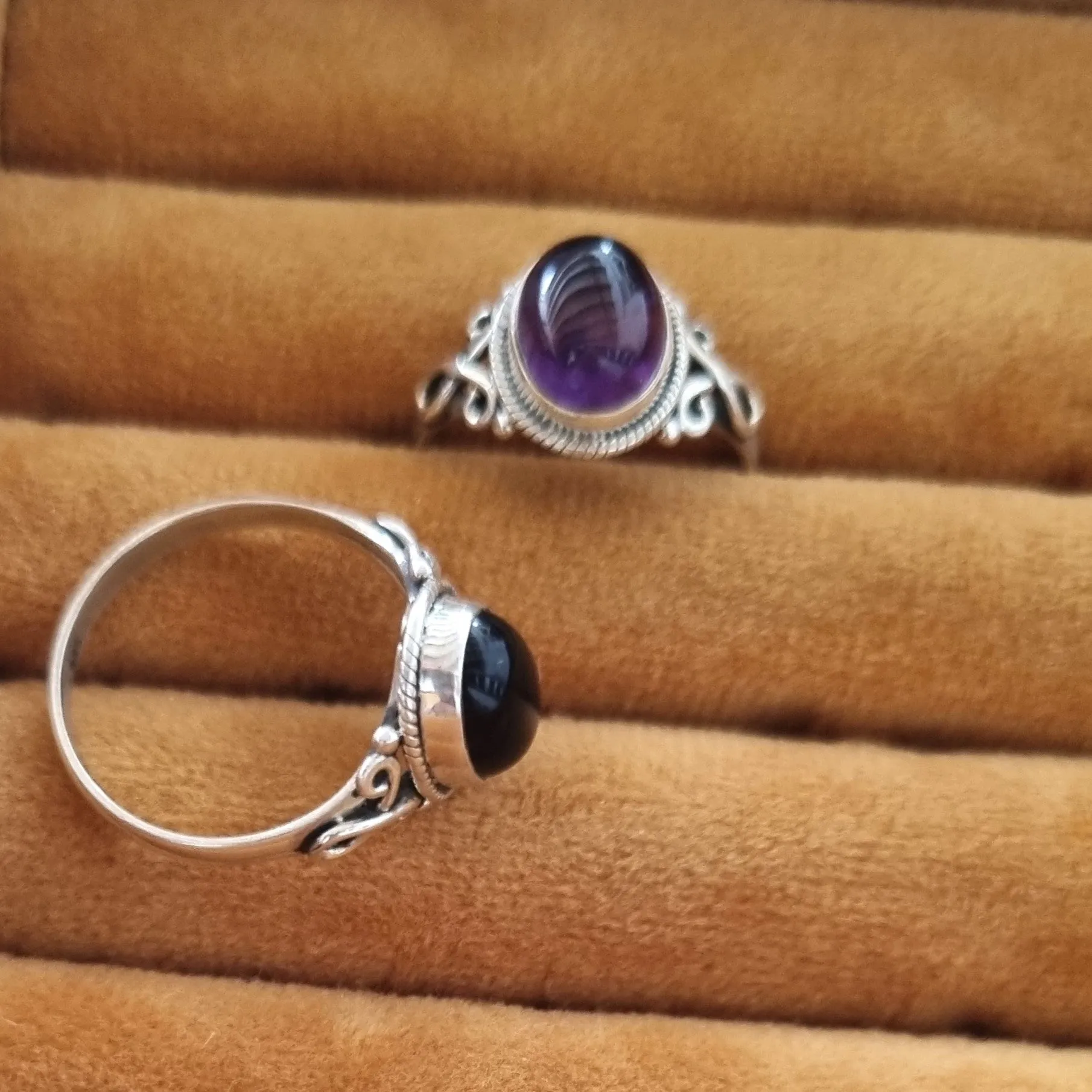 Silver rings - Amethyst