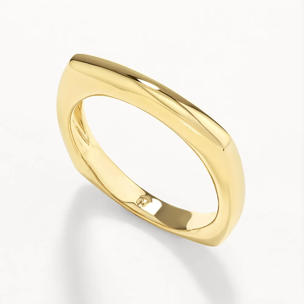 Square Edge Ring in Gold