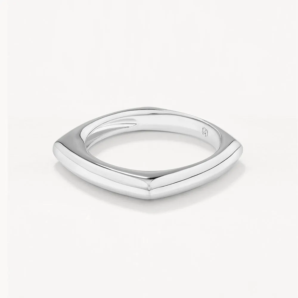 Square Edge Ring in Silver