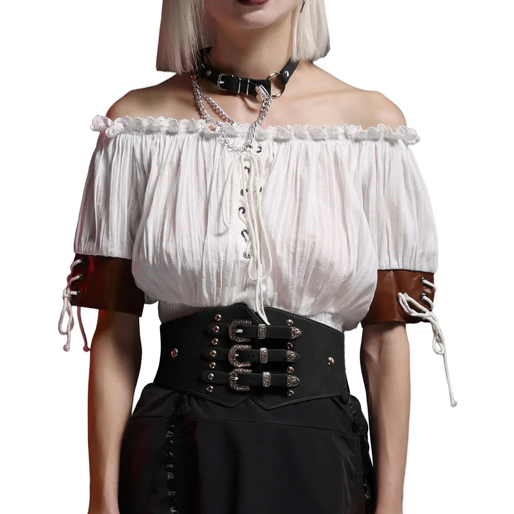 Steampunk Waistband Classic Buckle Corset Leather Waist Belt