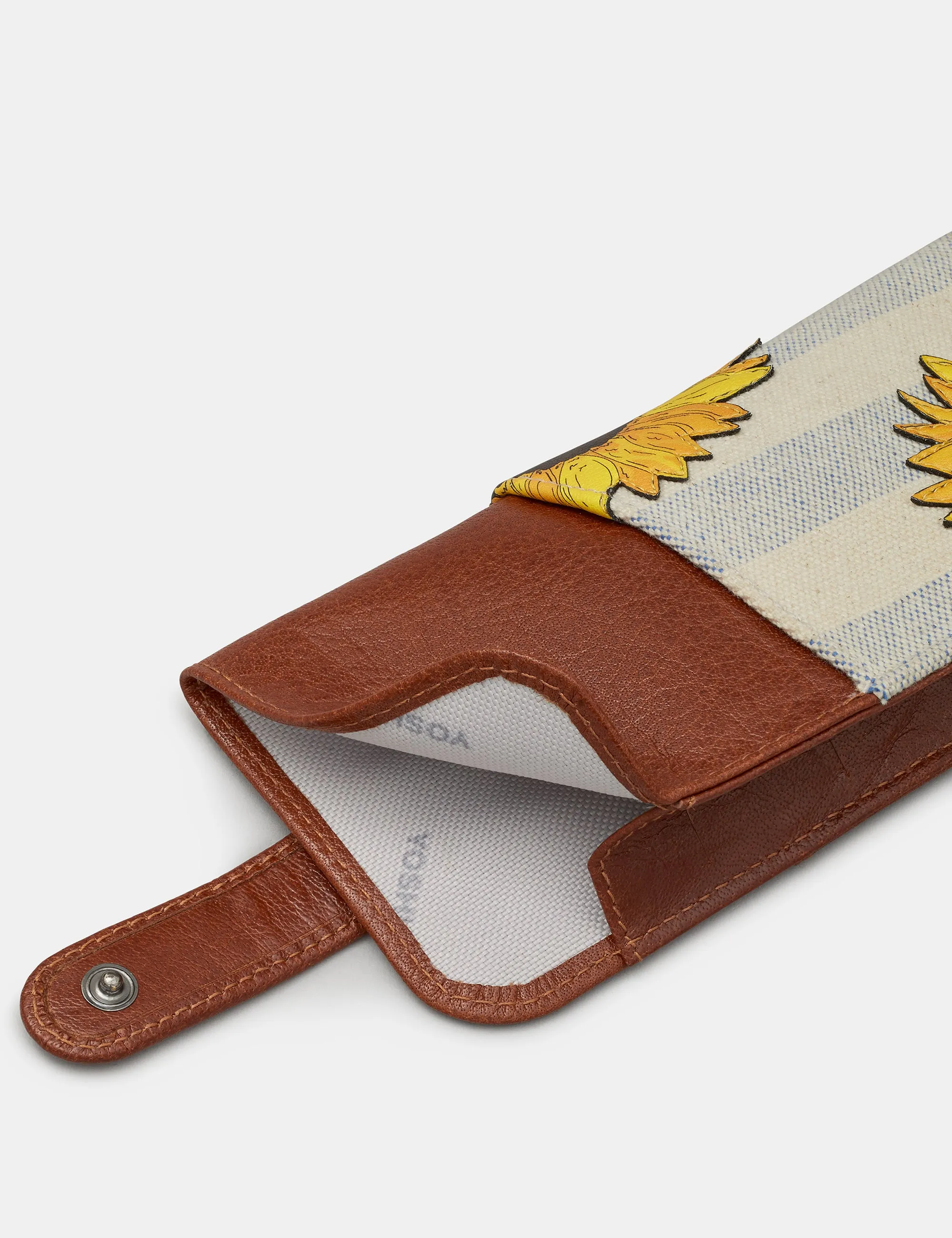 Sunflower Bloom Leather And Canvas Glasses Case