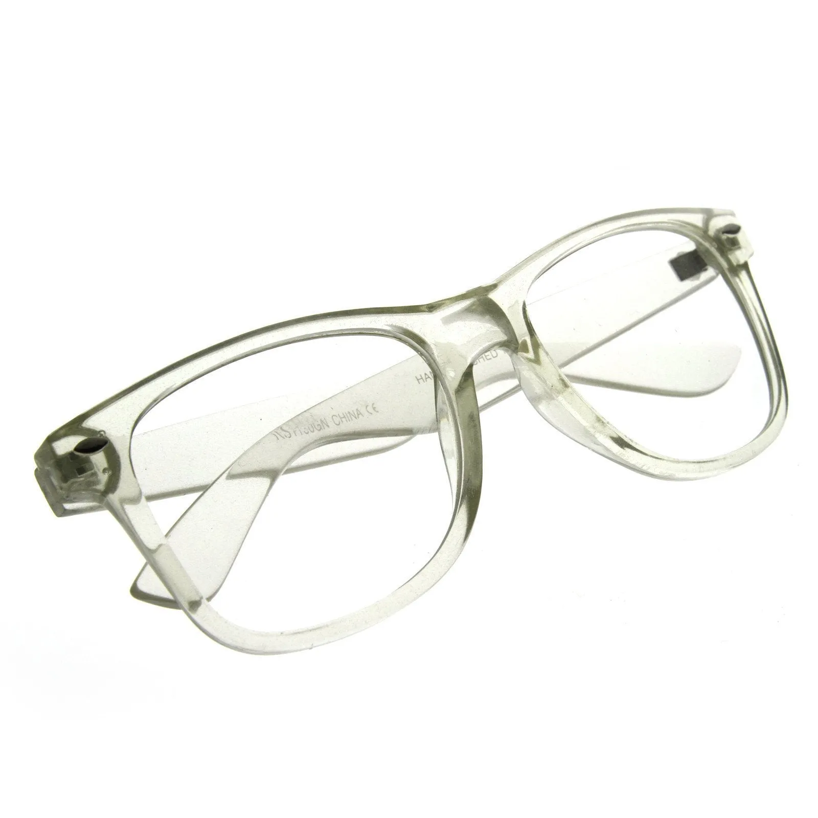 Super Clear Transparent Crystal Frame Horned Rim Glasses