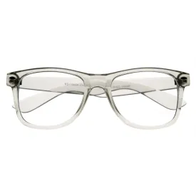 Super Clear Transparent Crystal Frame Horned Rim Glasses