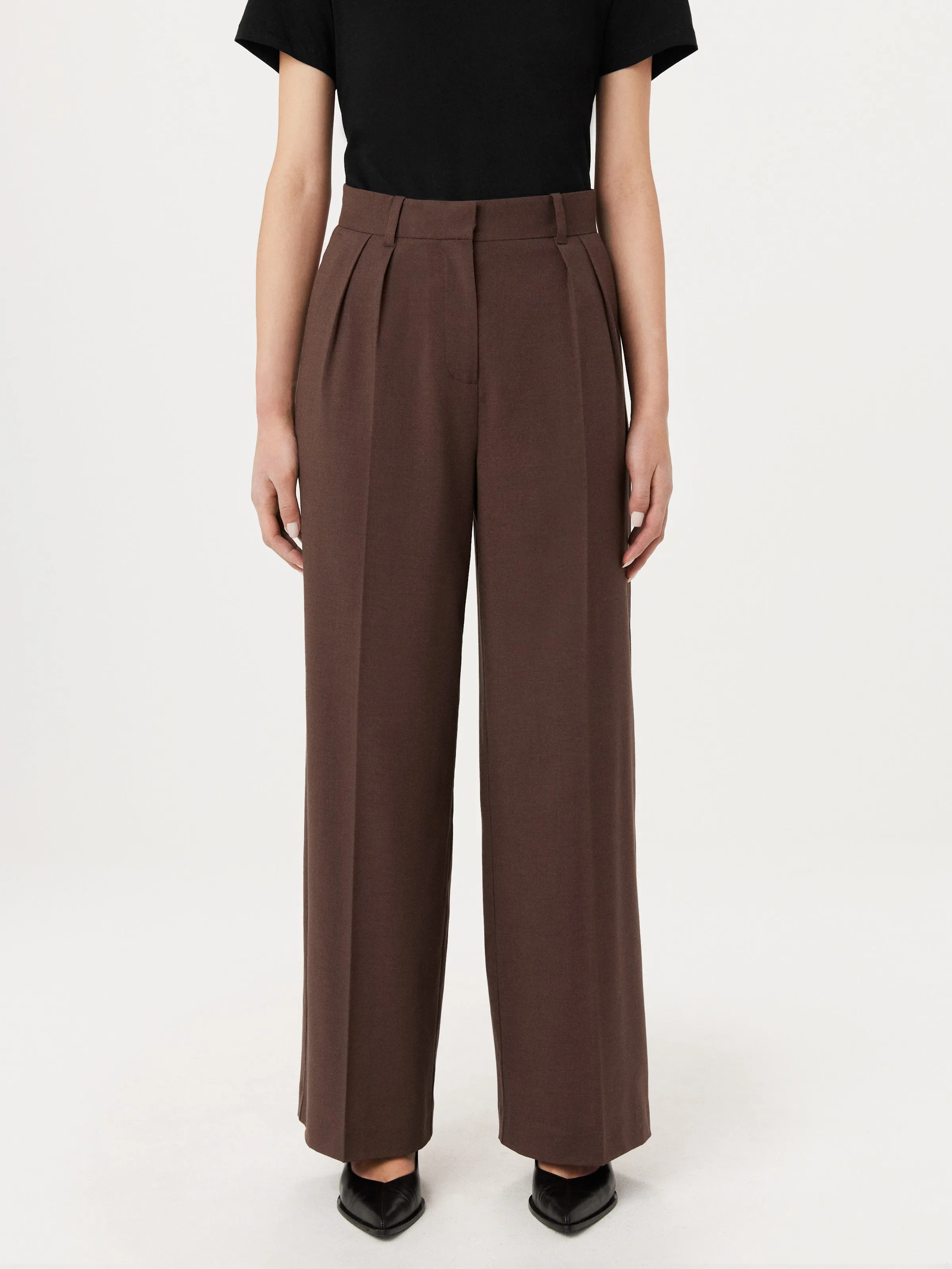 The Emma Ultra Wide Leg Pant in Dark Roast