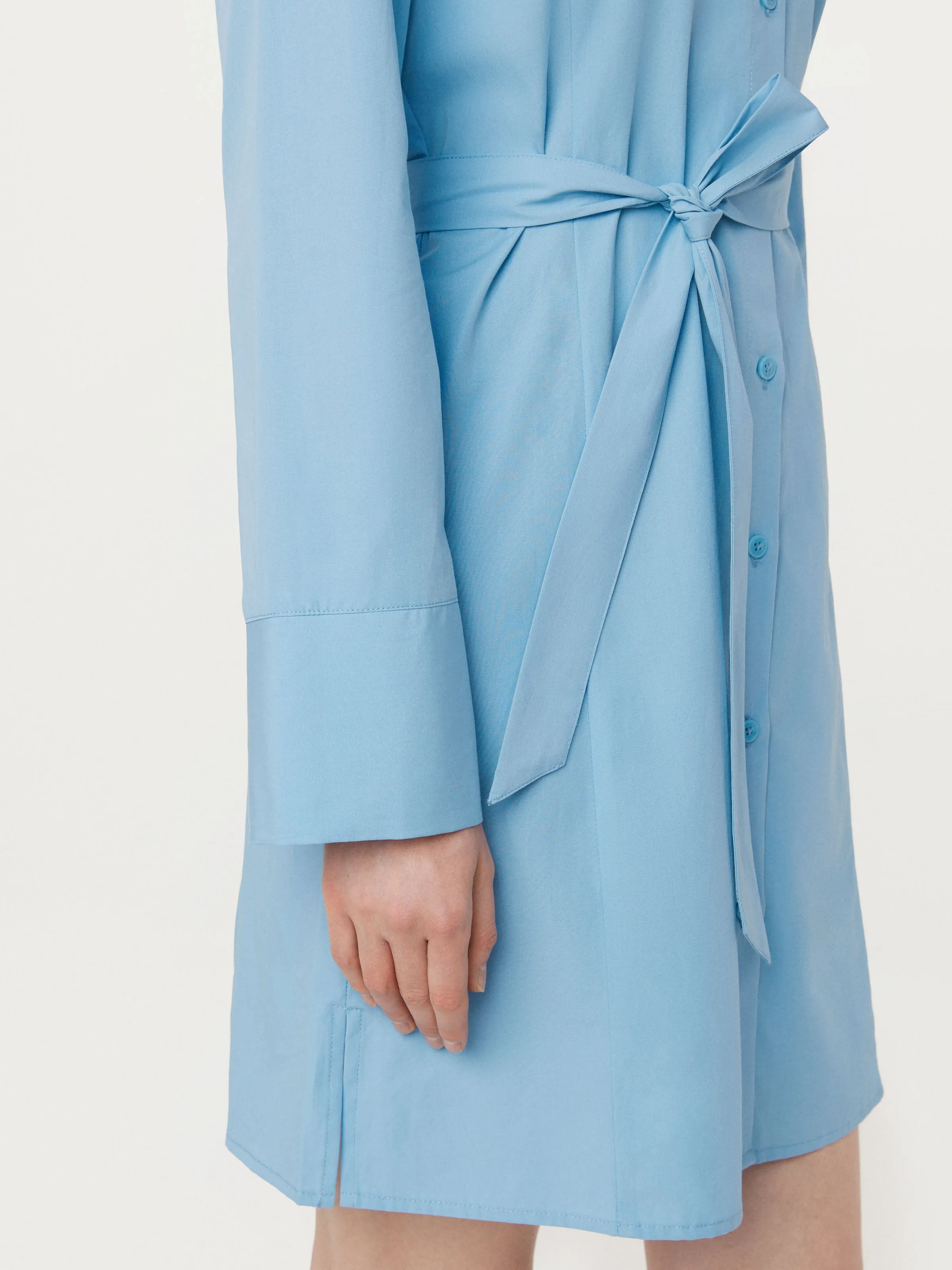 The Poplin Shirt Dress in Sky Blue