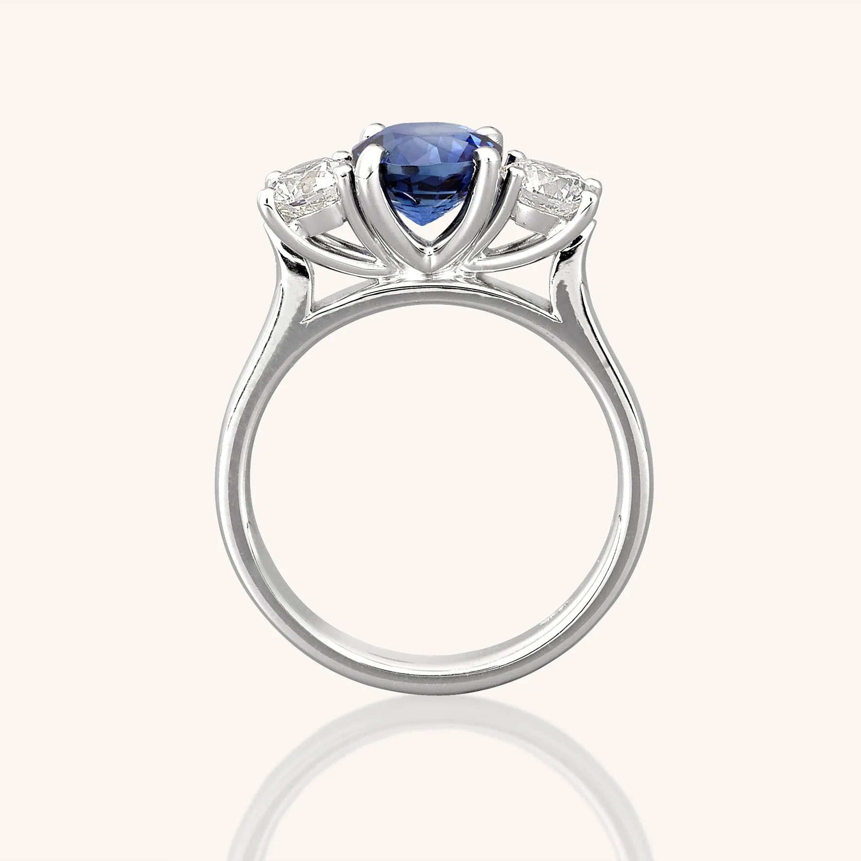 Trilogy Sapphire Engagement Ring