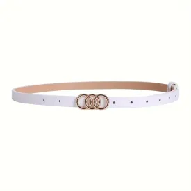 Triple O Ring Belt White