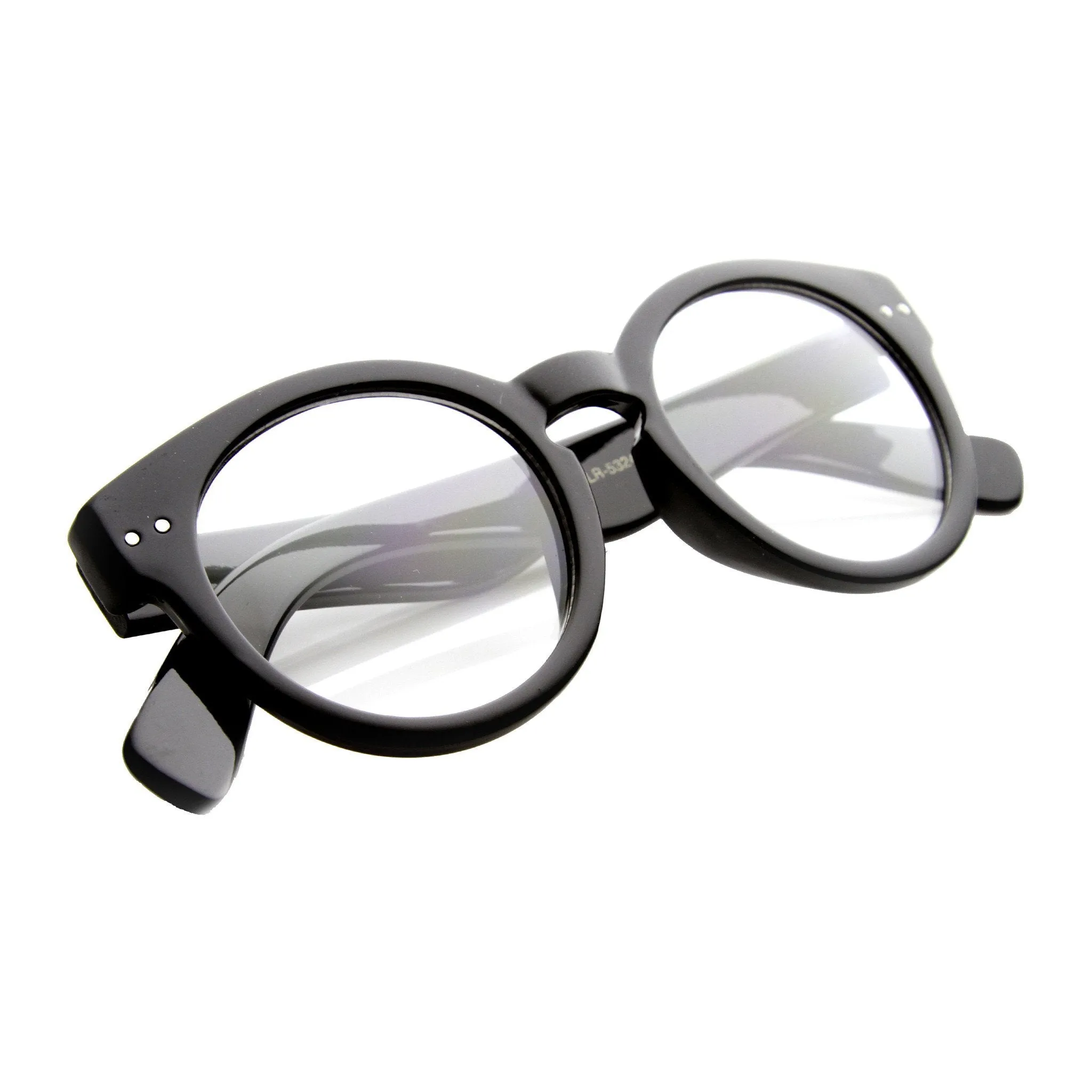 Vintage Hipster Indie Key Hole Round Clear Lens Glasses