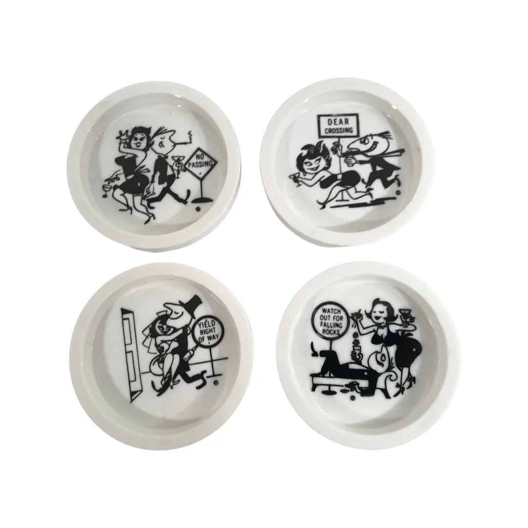 Vintage Humorous Traffic Stopping Coasters (Set of 8)