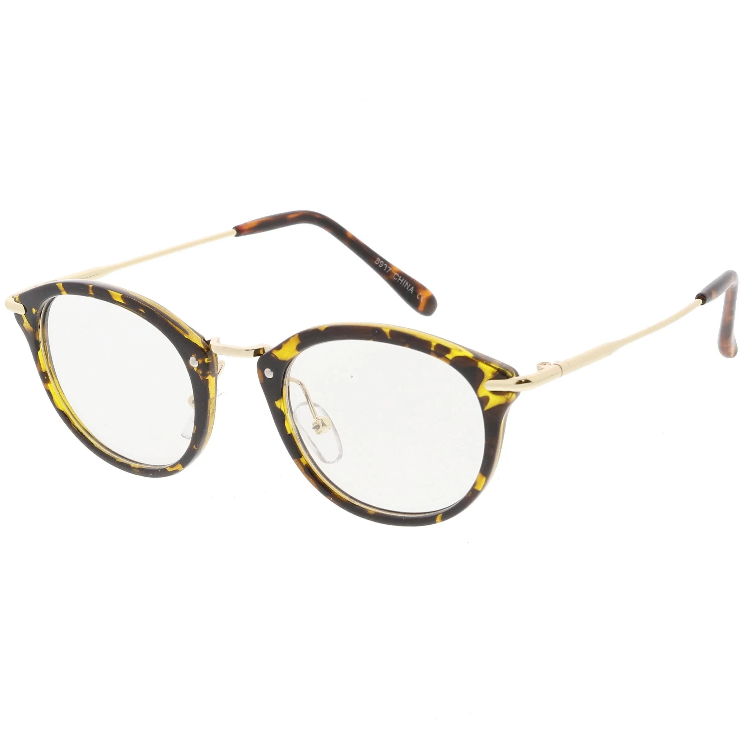 Vintage Inspired Dapper P3 Horned Rim Clear Lens Glasses