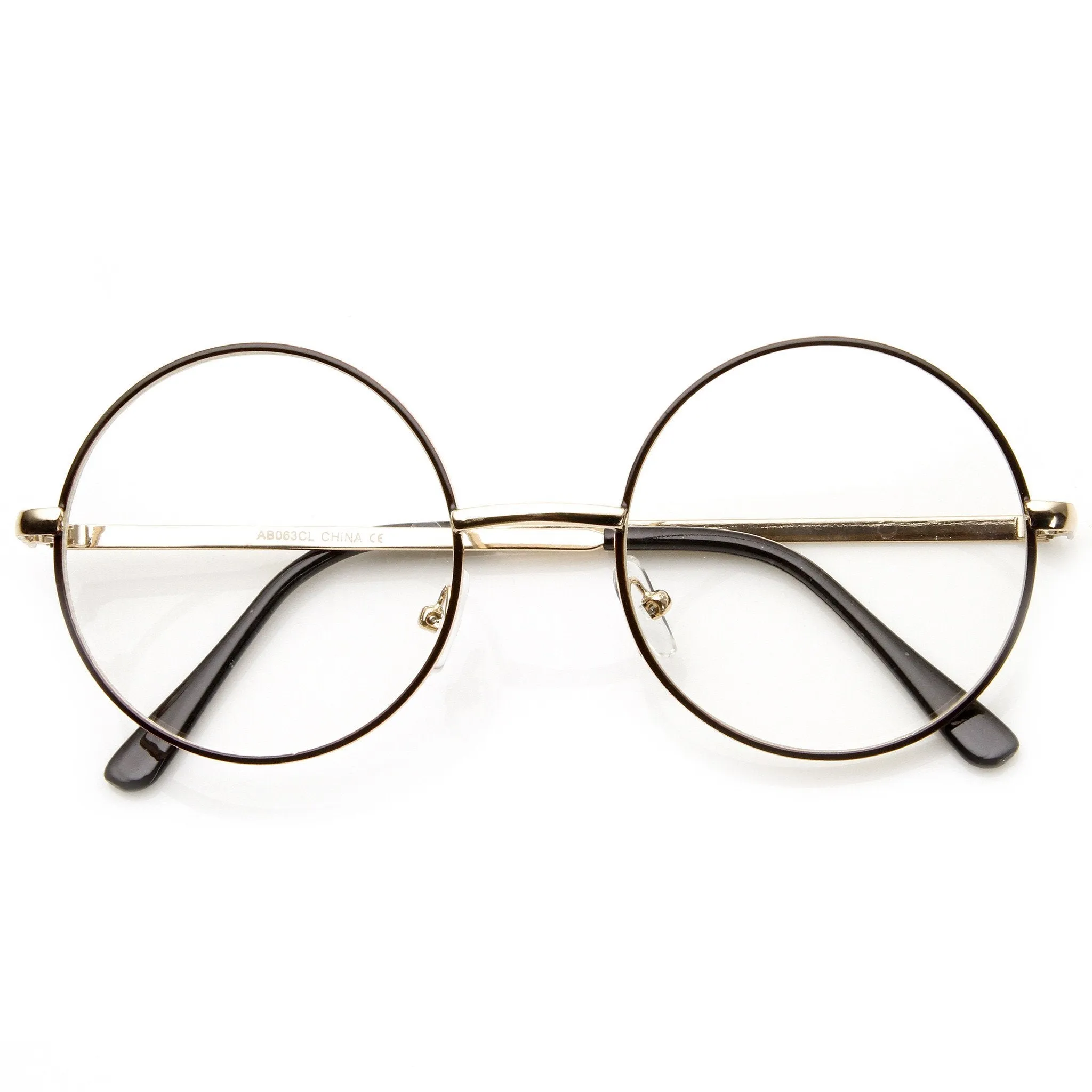 Vintage Lennon Inspired Clear Lens Round Frame Glasses