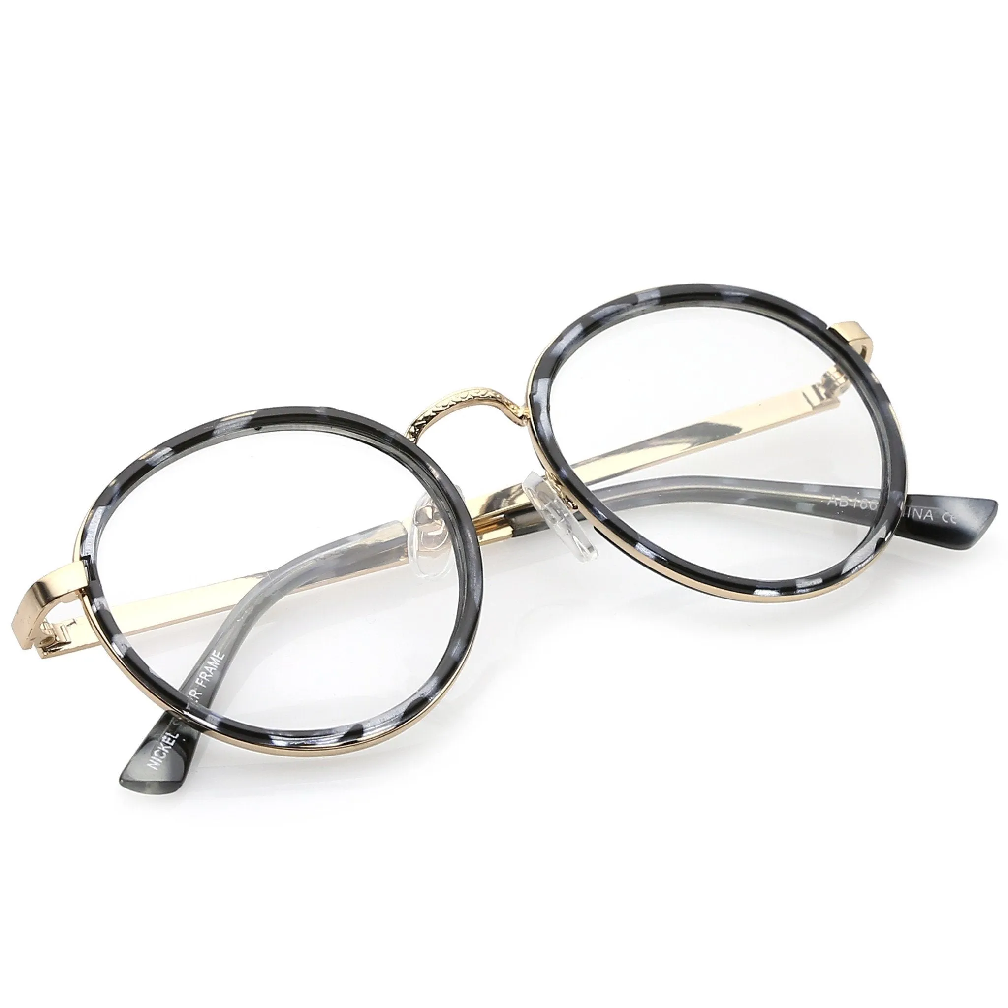 Vintage Round Dapper Clear Lens Glasses