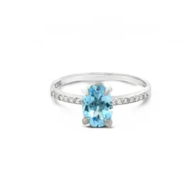 White Gold Topaz Ring