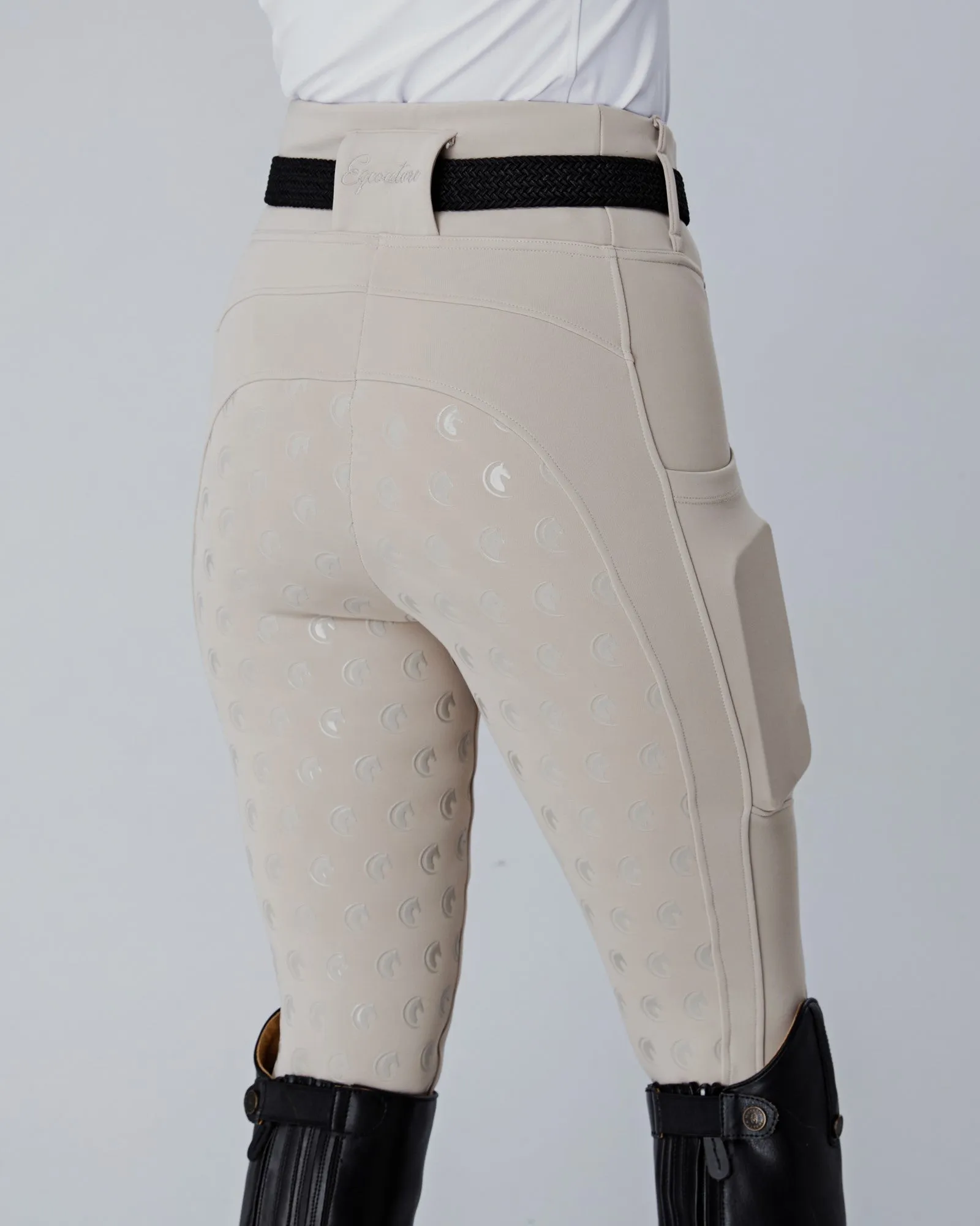 WINTER Thermal Competition Beige Riding Leggings / Tights with Phone Pockets - HUNTER BEIGE