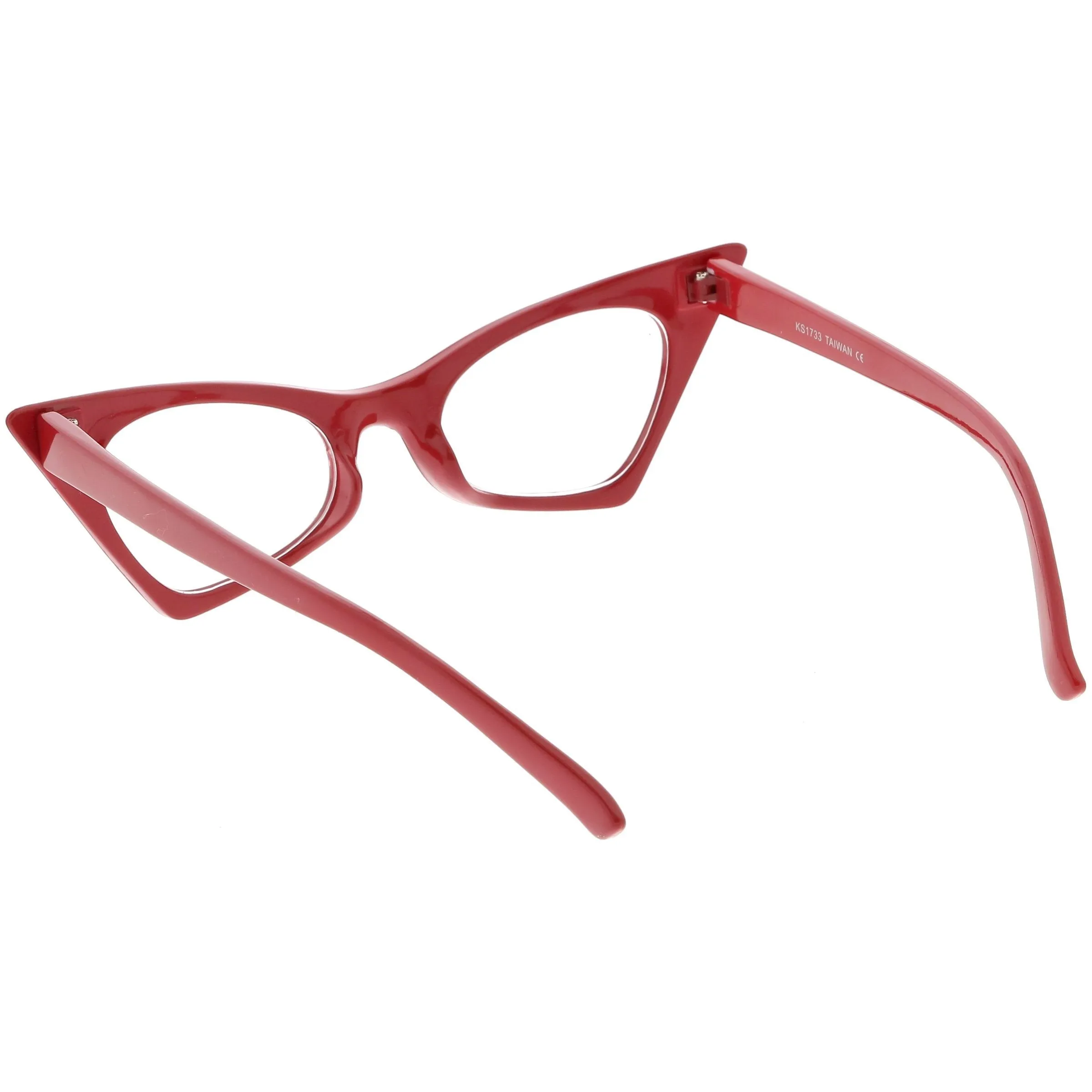 Women's Retro High Pointed Cat Eye Clear Lens Glasses