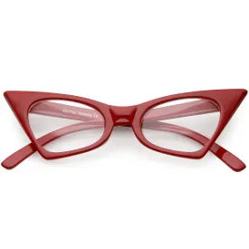 Women's Retro High Pointed Cat Eye Clear Lens Glasses