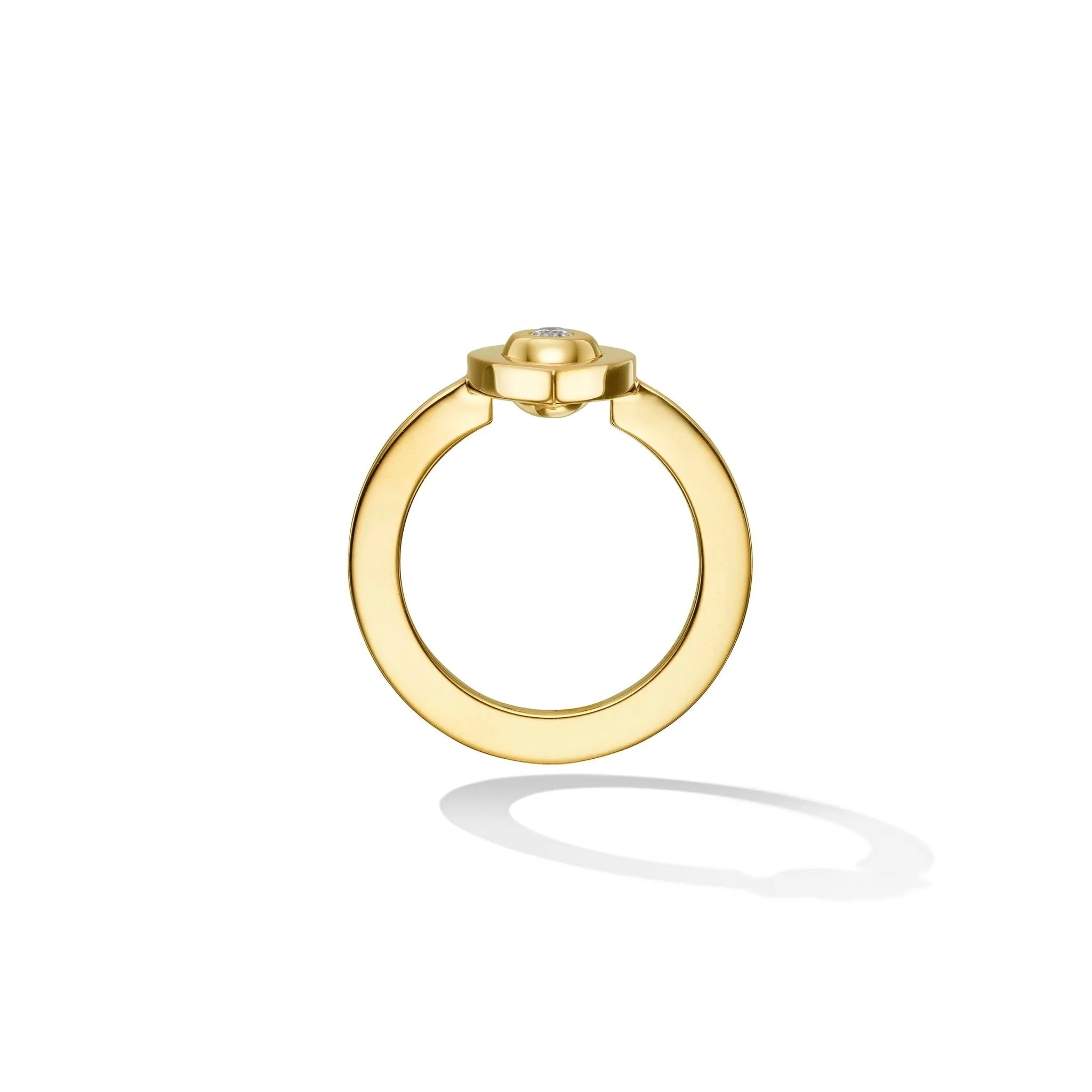 Yellow Gold Reflections Ring with White Diamond