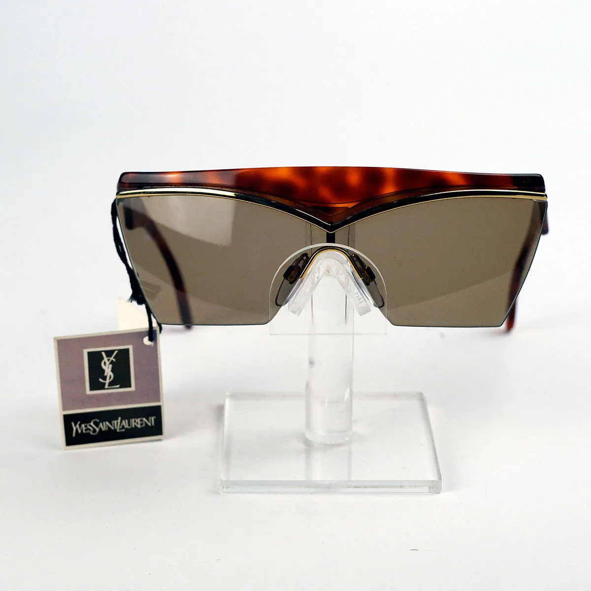 Yves Saint Laurent Tortoise Shield Frame Vintage Sunglasses